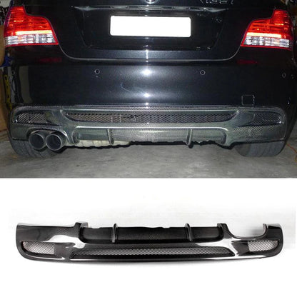 Rear Bumper Diffuser Lip Spoiler for BMW 1Series E82 E88 128i 135i M Sport 2008-2013 M Tech Coupe Convertible Carbon Fiber / FRP