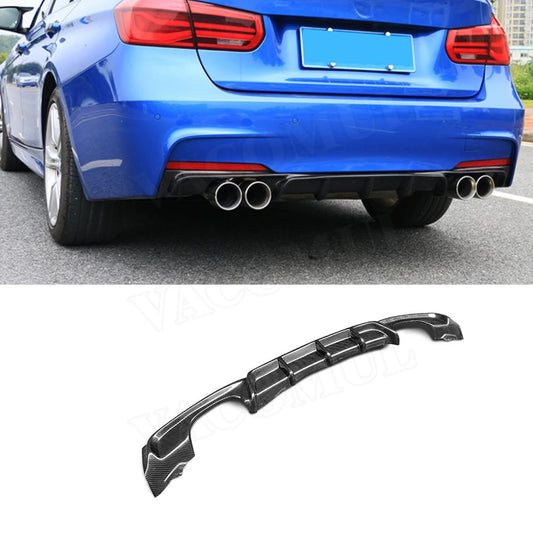 Rear Lip Spoiler Fins Shark Style Diffuser Quad Exhaust Two Outlet for BMW F30 F35 320i 328i M-tech M-sport 2012 - 2018