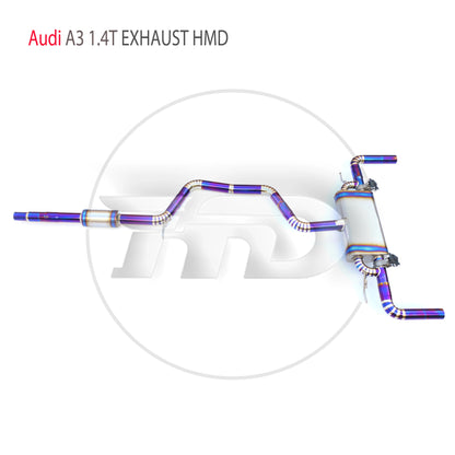 HMD Titanium Alloy Exhaust System Performance Valve Catback is Suitable For Audi A3 1.4T 1.8T 2.0T Muffler For Cars