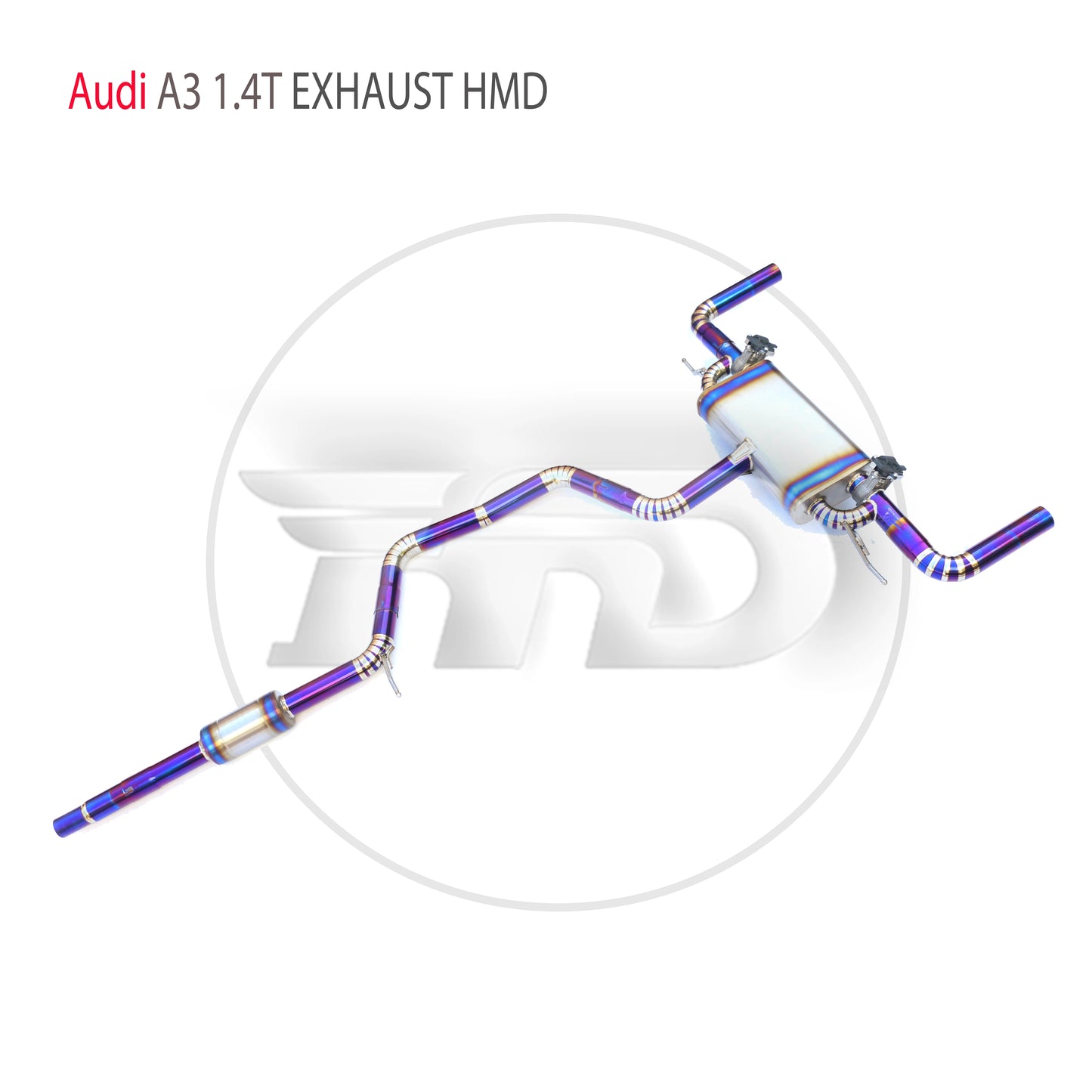 HMD Titanium Alloy Exhaust System Performance Valve Catback is Suitable For Audi A3 1.4T 1.8T 2.0T Muffler For Cars