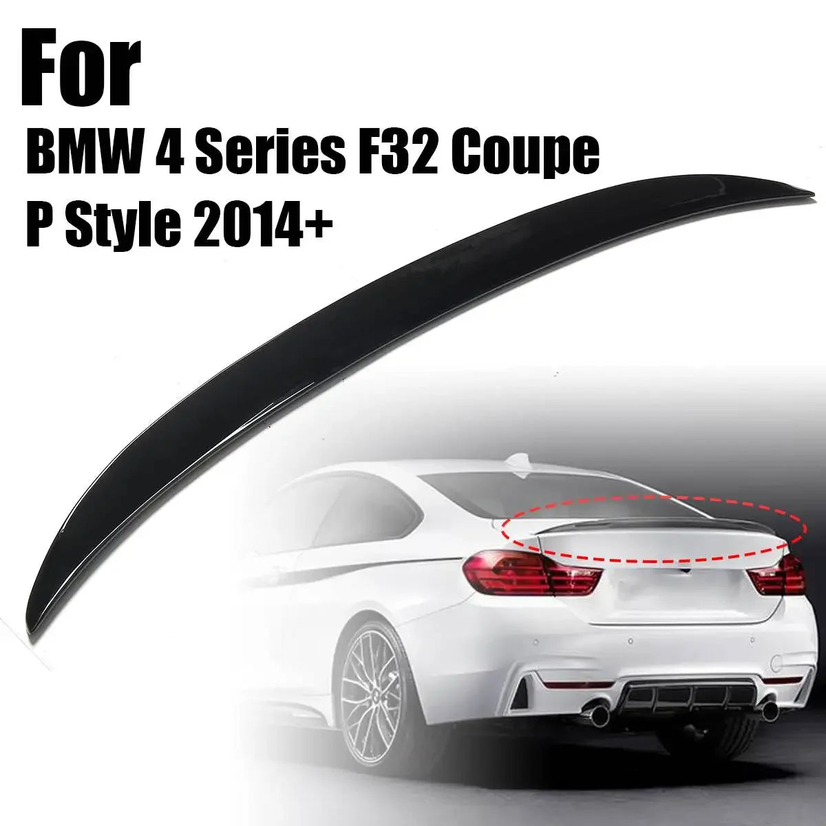 BMW F32 Spoiler 4 Series 420i 428i 430i 2 Door Coupe F32 Carbon Fiber Rear Spoiler M4 Style 2014 2015 2016 - UP Body Kit