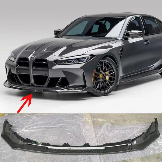 BMW G80 G82 M3 M4 2021 2022 V Style Front Body Kit Real Carbon Fiber Car Bumper Spoiler Diffuser Splitter Lip Exterior Parts