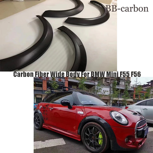 BMW MINI F55 F56 Cooper S AG Styling 4pce Wide Body Wheel Eyebrow Real Carbon Fiber FRP Fiberglass Car Body Kit