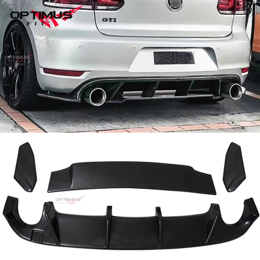 Rear Diffuser for Volkswagen Golf MK6 GTI 2008-2013 Glossy Black Car Body Kit Lip Bumper Spoiler Plastic Splitter