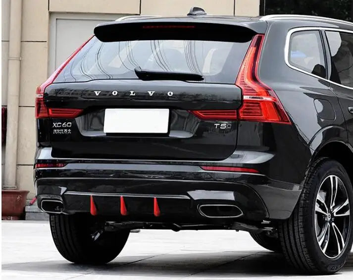 ABS Carbon Fiber Rear Bumper Trunk Diffuser Spoiler Cover For VOLVO XC60 2018 2019 2020 2021 2022