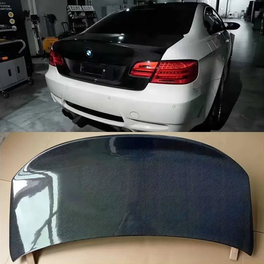 BMW E92 E93 M3 2005-2011 Real Carbon Fiber Rear Bumper Trunk Lid Tail Decklid Gate Cover Body Kit