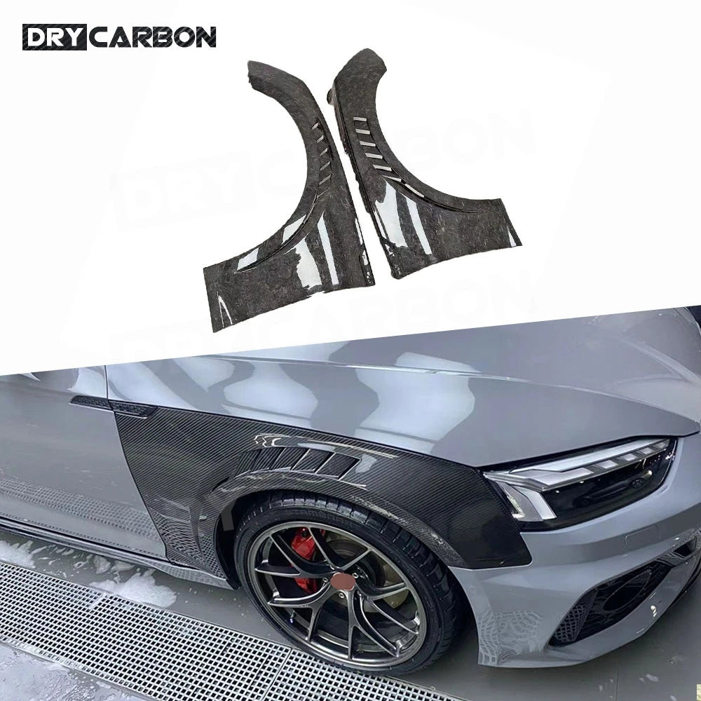 Forged Carbon Fiber Front Bumper Side Fender Trim Spoiler Car Body Kits Accessories for Audi A5 S5 2017-2020