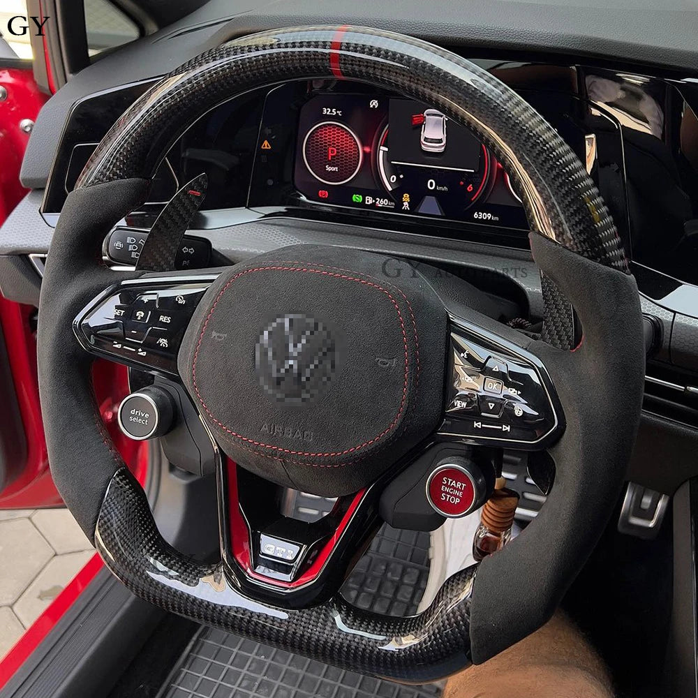 Volkswagen VW Golf 8 GTI R Line MK8 Jetta GLI ID4 Carbon Fiber Steering Wheel Customized