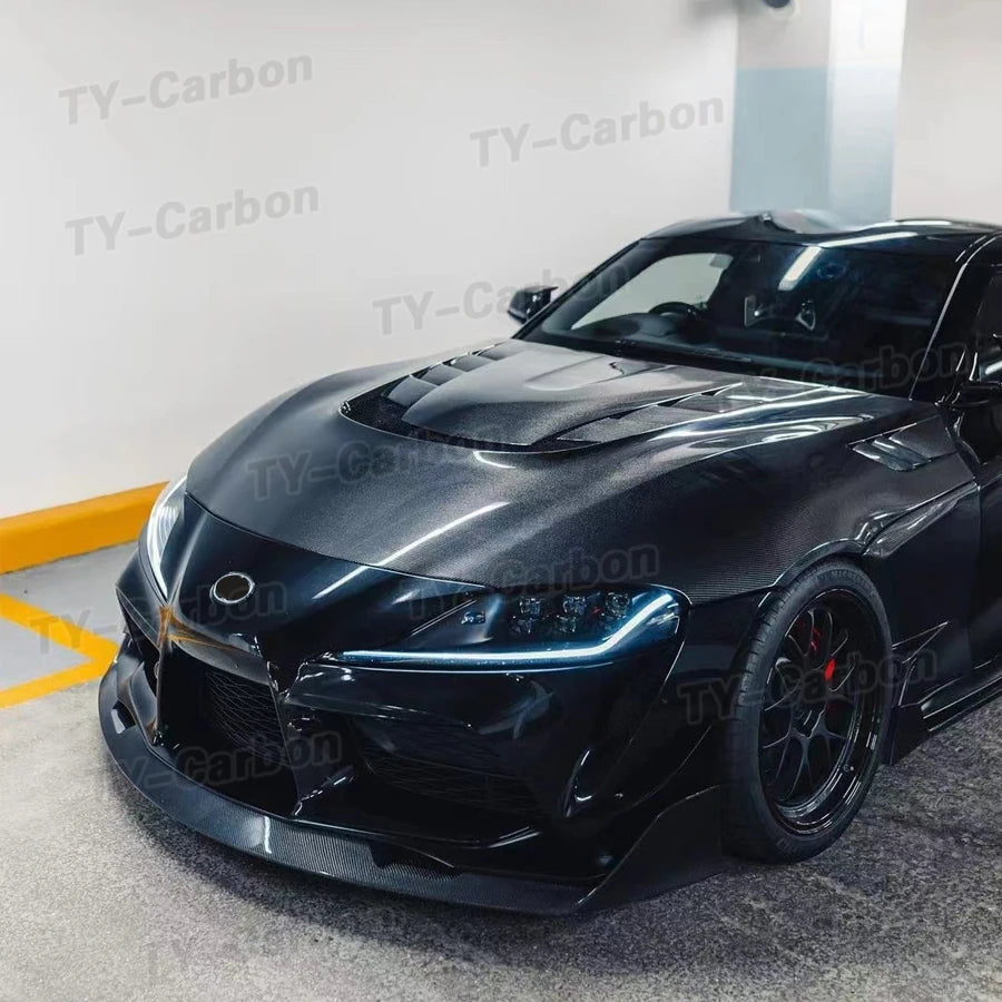 VRS Style Hood Carbon Fiber For Toyota GR Supra A90 A91 Mk5 Bonnet Hood Car Accessories Carbon Bonnet Engine Cover FRP 2019+