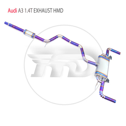 HMD Titanium Alloy Exhaust System Performance Valve Catback is Suitable For Audi A3 1.4T 1.8T 2.0T Muffler For Cars