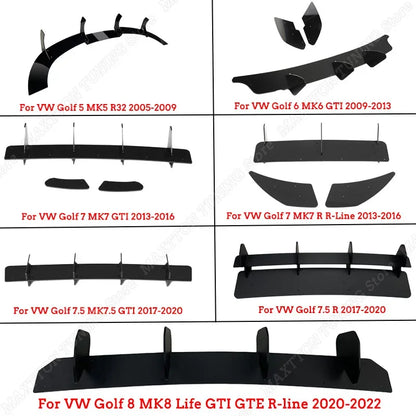 Rear Bumper Diffuser Flag Spoiler Splitter Lip Accessories For VW Golf MK5 R32 MK6 MK7 7.5 MK8 GTI MK7R 7.5R 2005-2022 Tuning