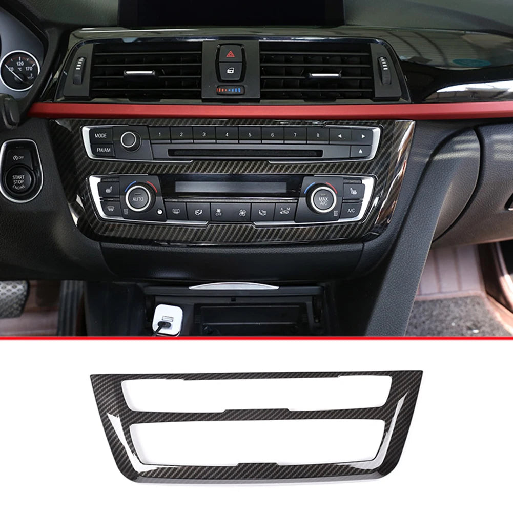 Car CD Panel Trim Center Console Cover Carbon Fiber Sticker Decal For BMW 3 4 Series GT F30 F32 F34 2013-2018 Accessory