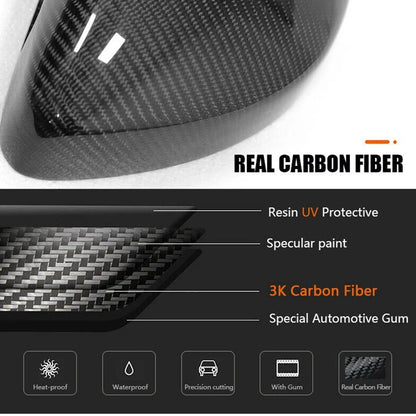 Real Carbon Fiber Car Side Rearview Mirror Cover For TT TTS 2008-2014 For Audi R8 2007-2011 Cap Spare Replace Parts Accessories