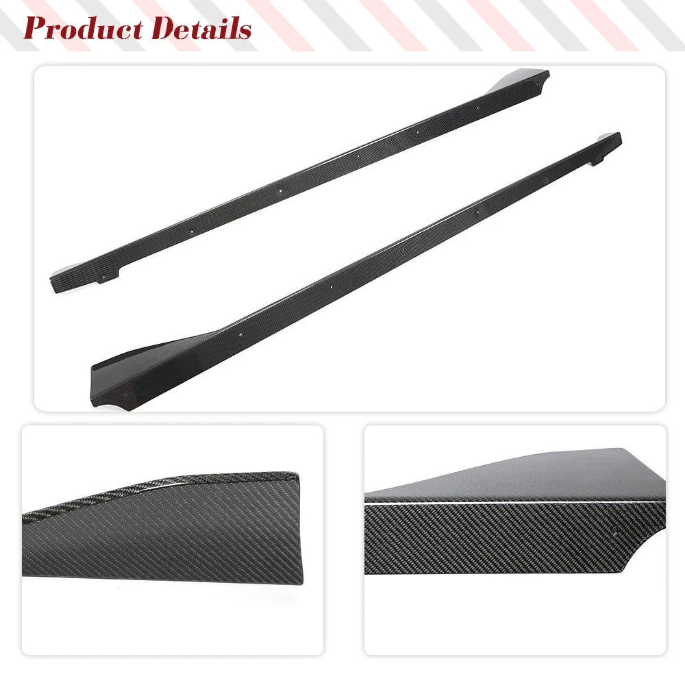 Car Side Skirts Skirts for Toyota Supra A90 A91 MZ 2019-2022 Carbon Fiber Side Door Bumper Extension Lip Apron Protector